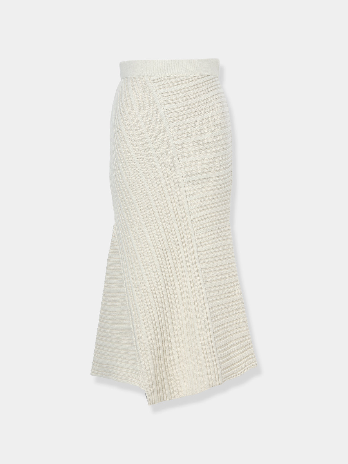 Panel Rib Wool Knit Skirt