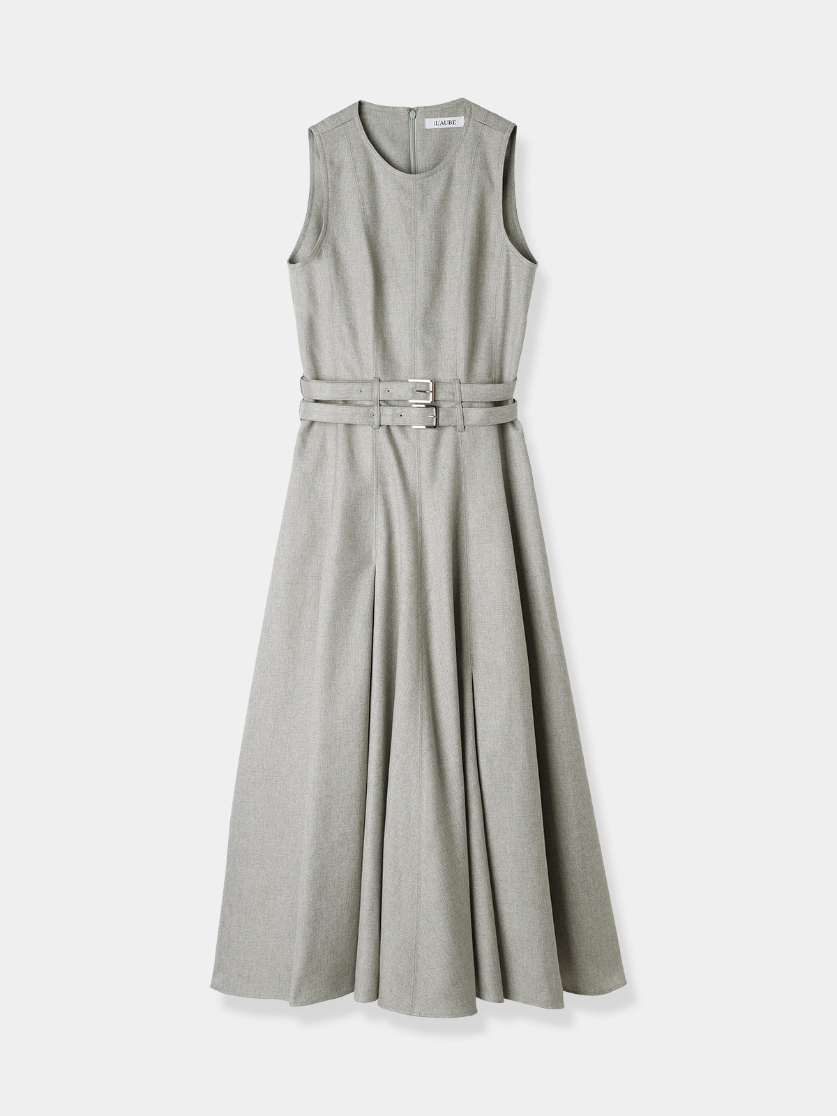 Double-belted Melange Dress
