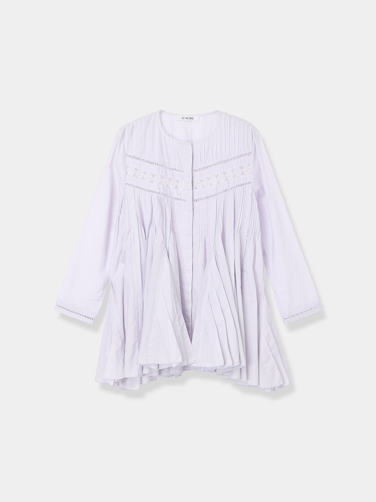 Lace Pintuck Flare Blouse