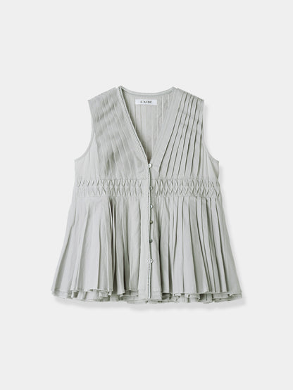 【再入荷】Cotton Tiered Volume Blouse