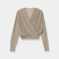 Pleats Cache-coeur Knit Tops