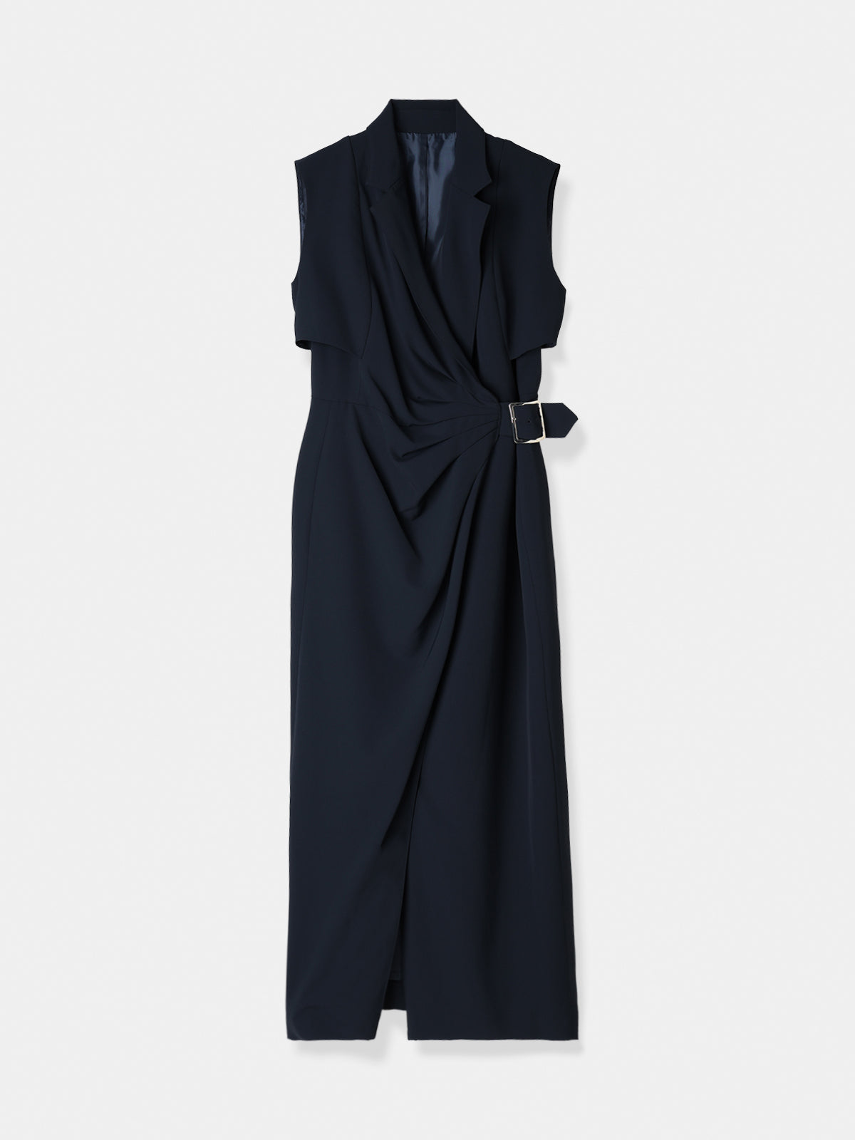 Side-buckle Drape Dress