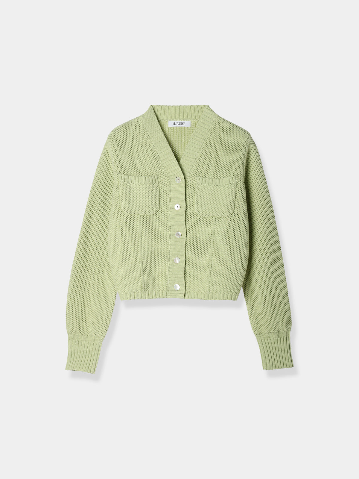 Basket Knit Cardigan / Pistachio