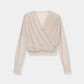 Pleats Cache-coeur Knit Tops