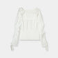 Sheer Jacquard Frill Blouse