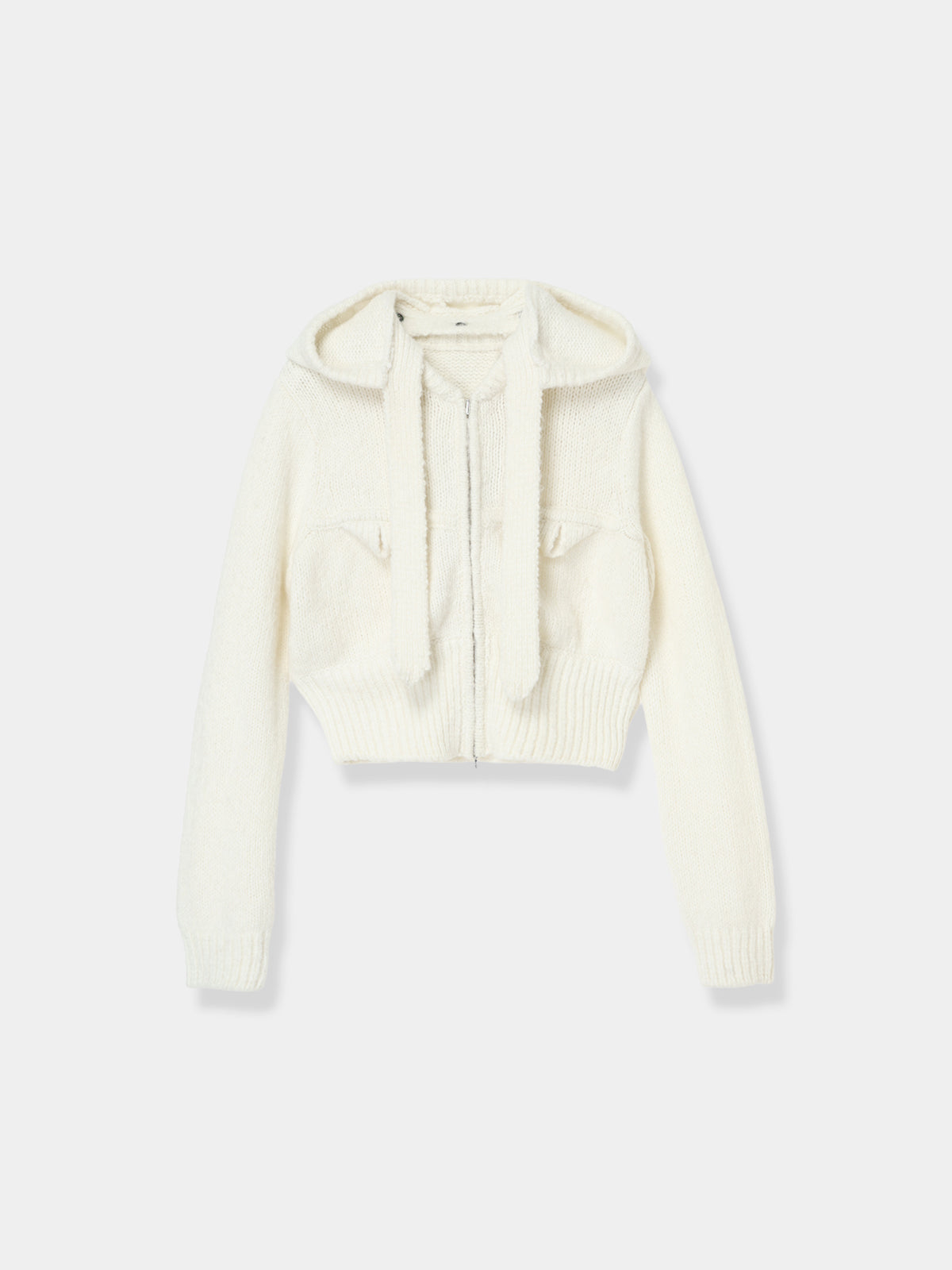 Detachable Hood Knit Blouson