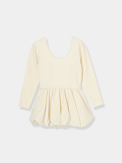 Balloon peplum Knit tops