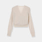 Pleats Cache-coeur Knit Tops