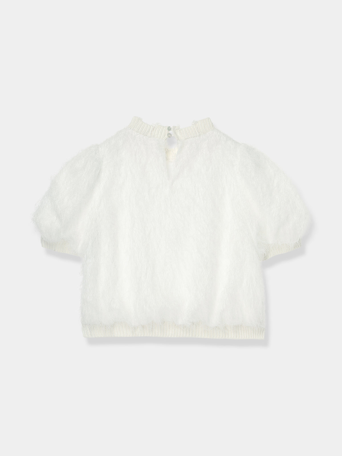 Feather Fringe Puff Top