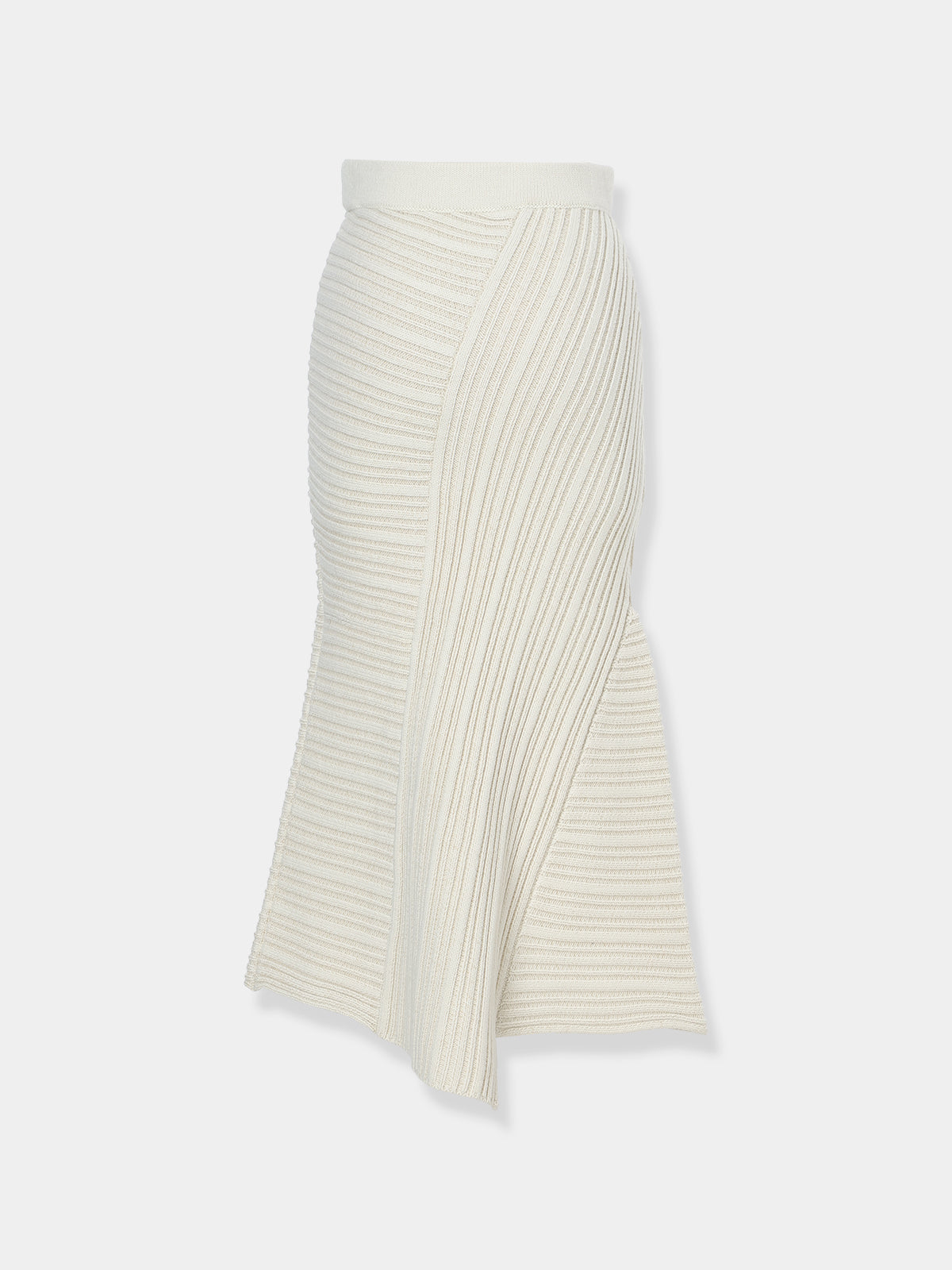 Panel Rib Wool Knit Skirt