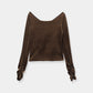 Sharp Neck Velour Tops