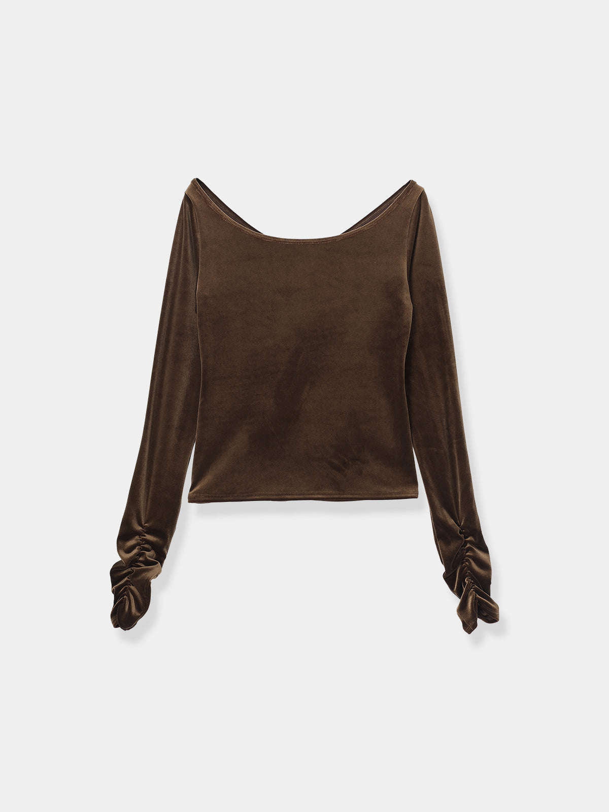Sharp Neck Velour Tops