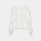 Sheer Jacquard Frill Blouse