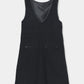 Leather Trimmed Wool Jumper Dress
