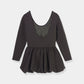 Balloon peplum Knit tops