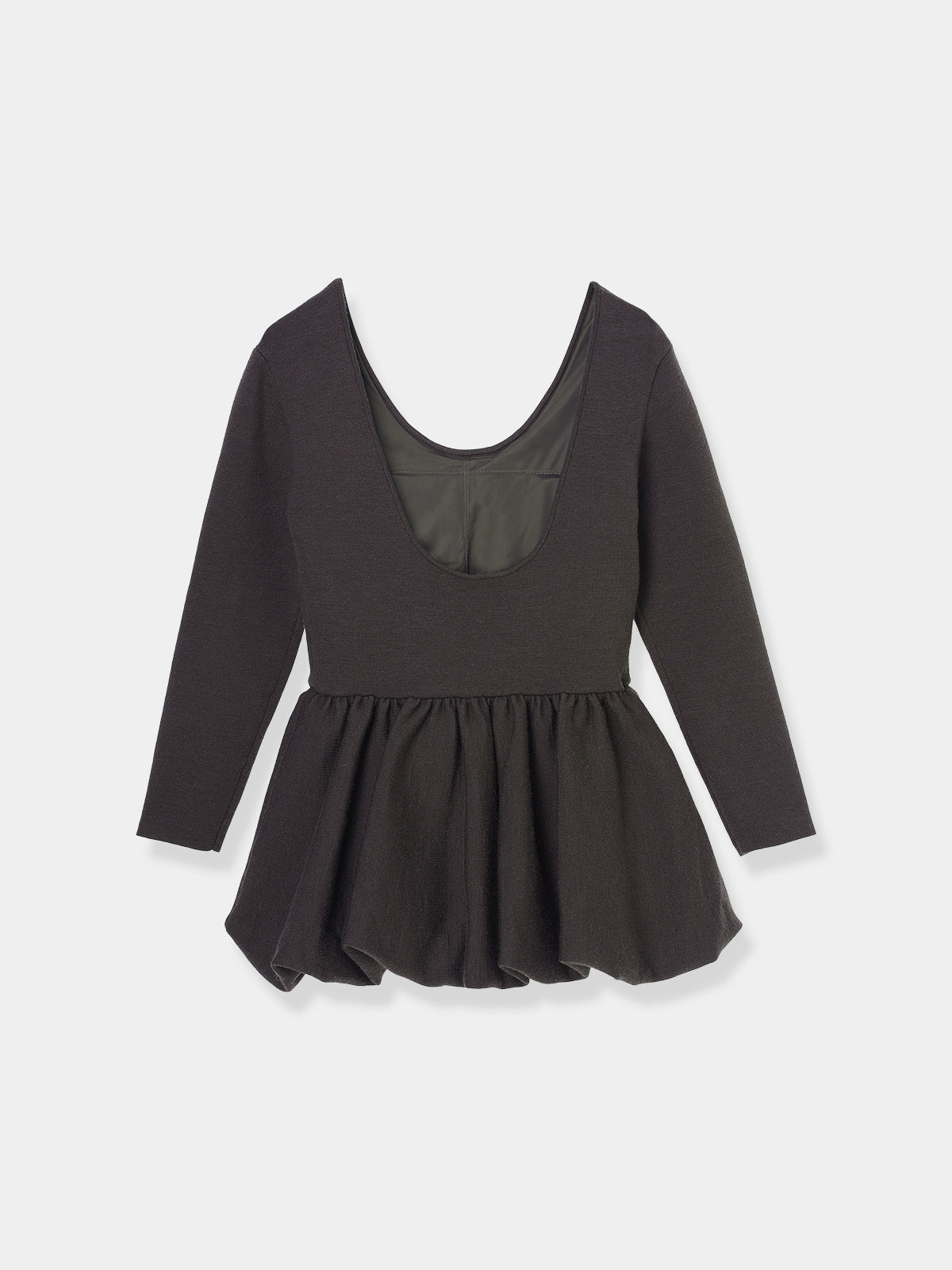 Balloon peplum Knit tops［Machine Washable］