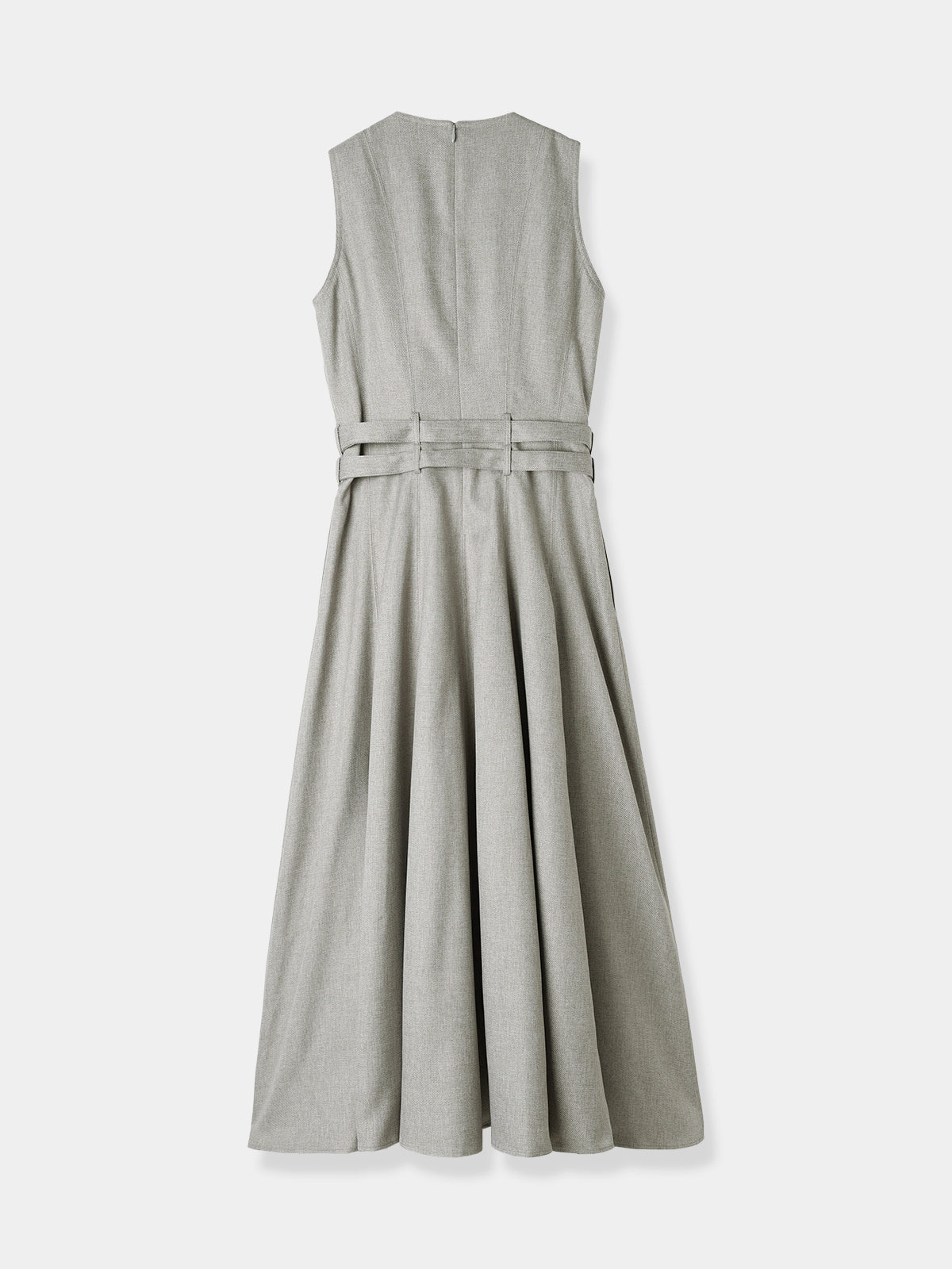 Double-belted Melange Dress