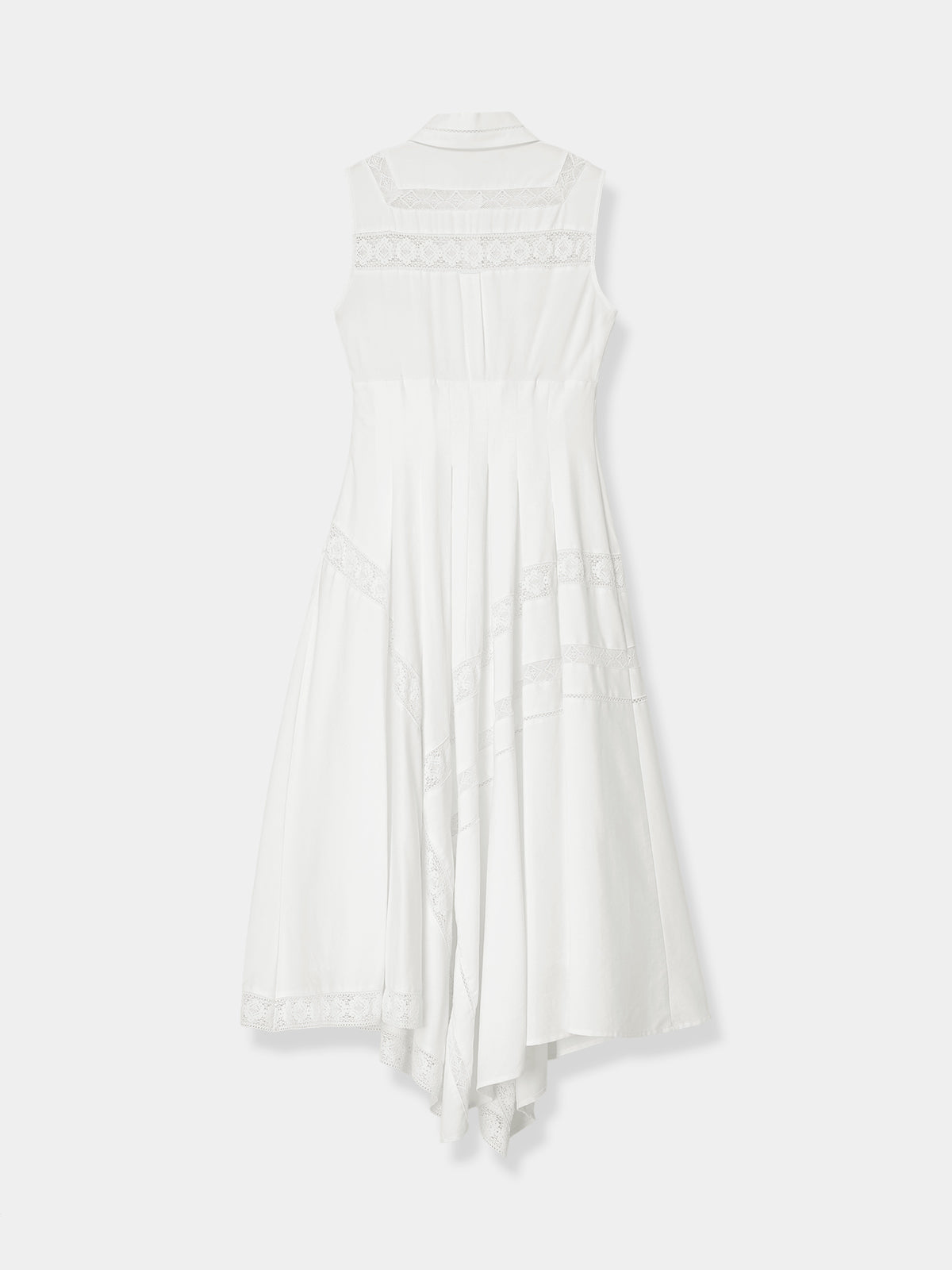 Asymmetric Lace Panel Dress – L'AUBE BLANC
