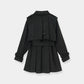 Cropped Suede Trench Coat