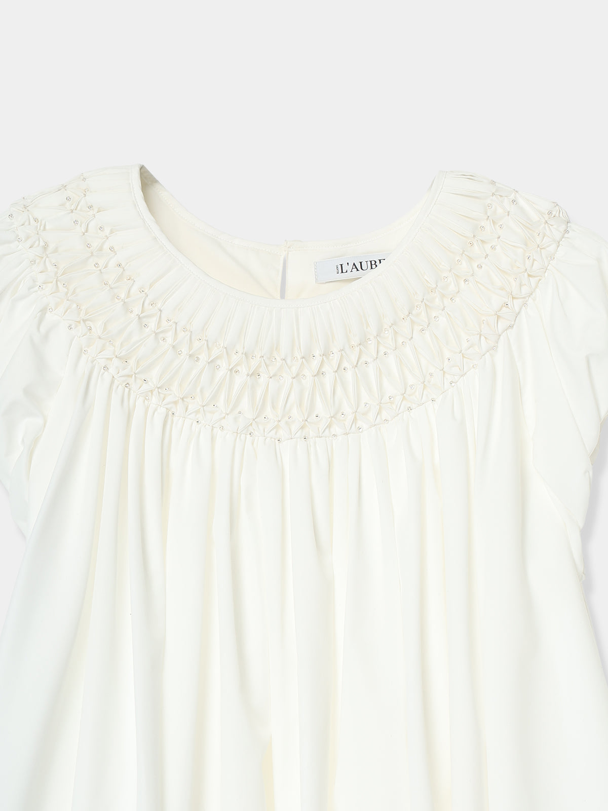 【予約販売】Beaded Smocked Puff Sleeve Top