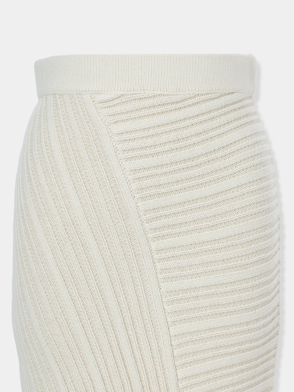 Panel Rib Wool Knit Skirt