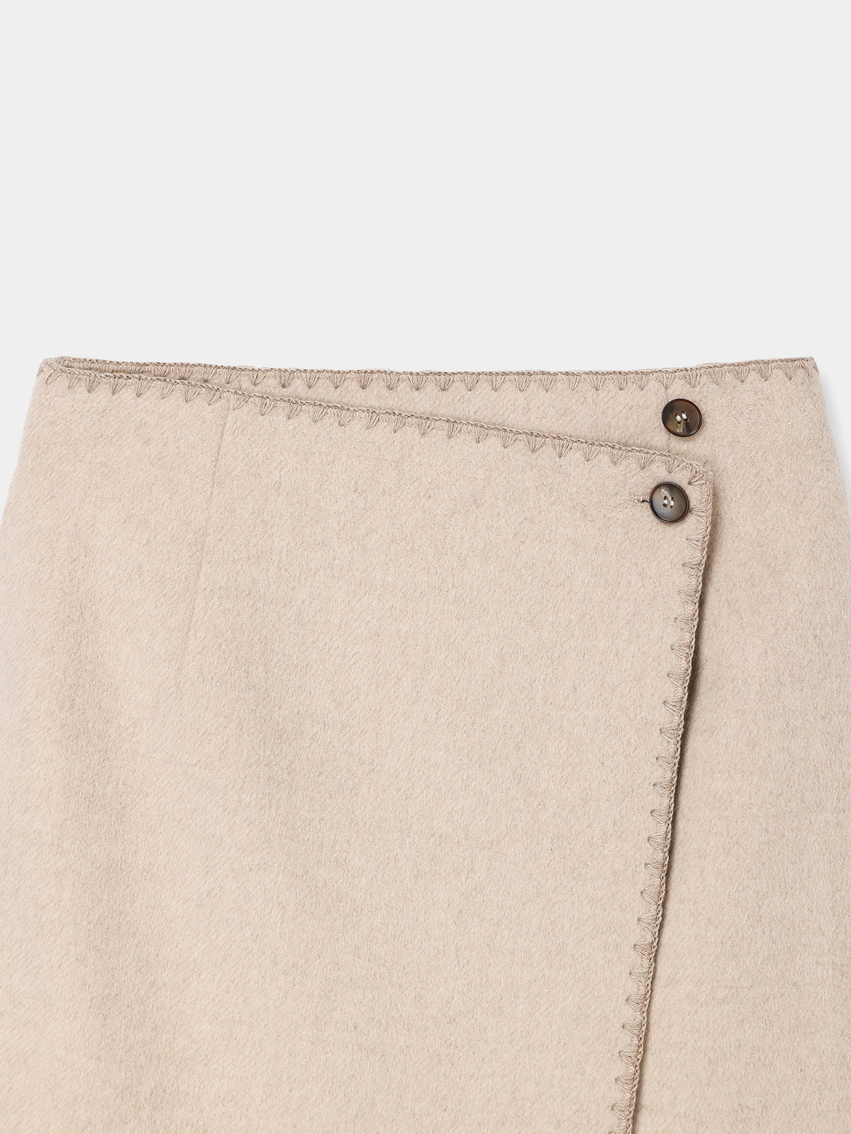 Asymmetric Wool Wrap Skirt