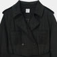 Cropped Suede Trench Coat