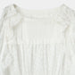 Sheer Jacquard Frill Blouse