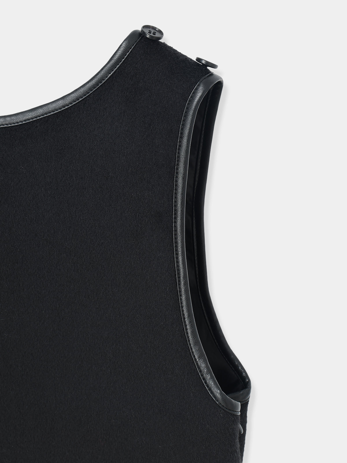 Leather Trimmed Wool Jumper Dress