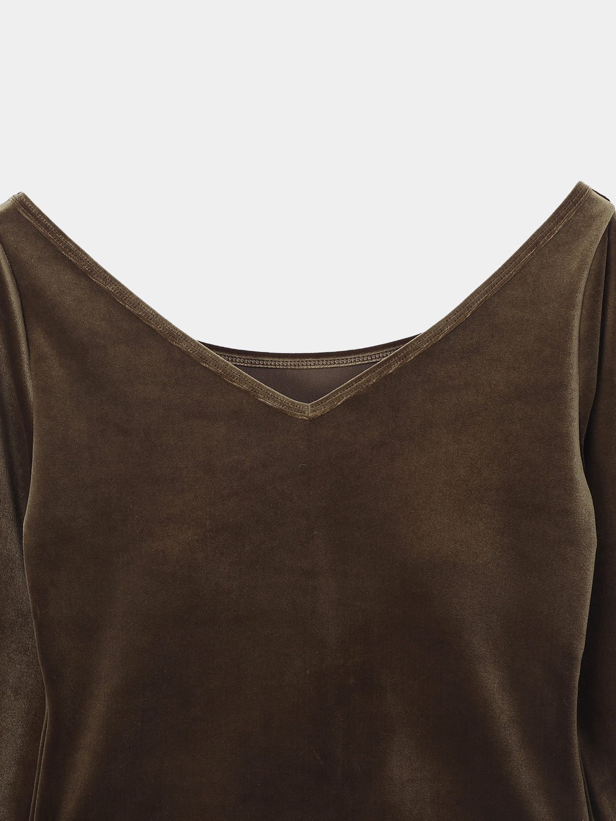 Sharp Neck Velour Tops