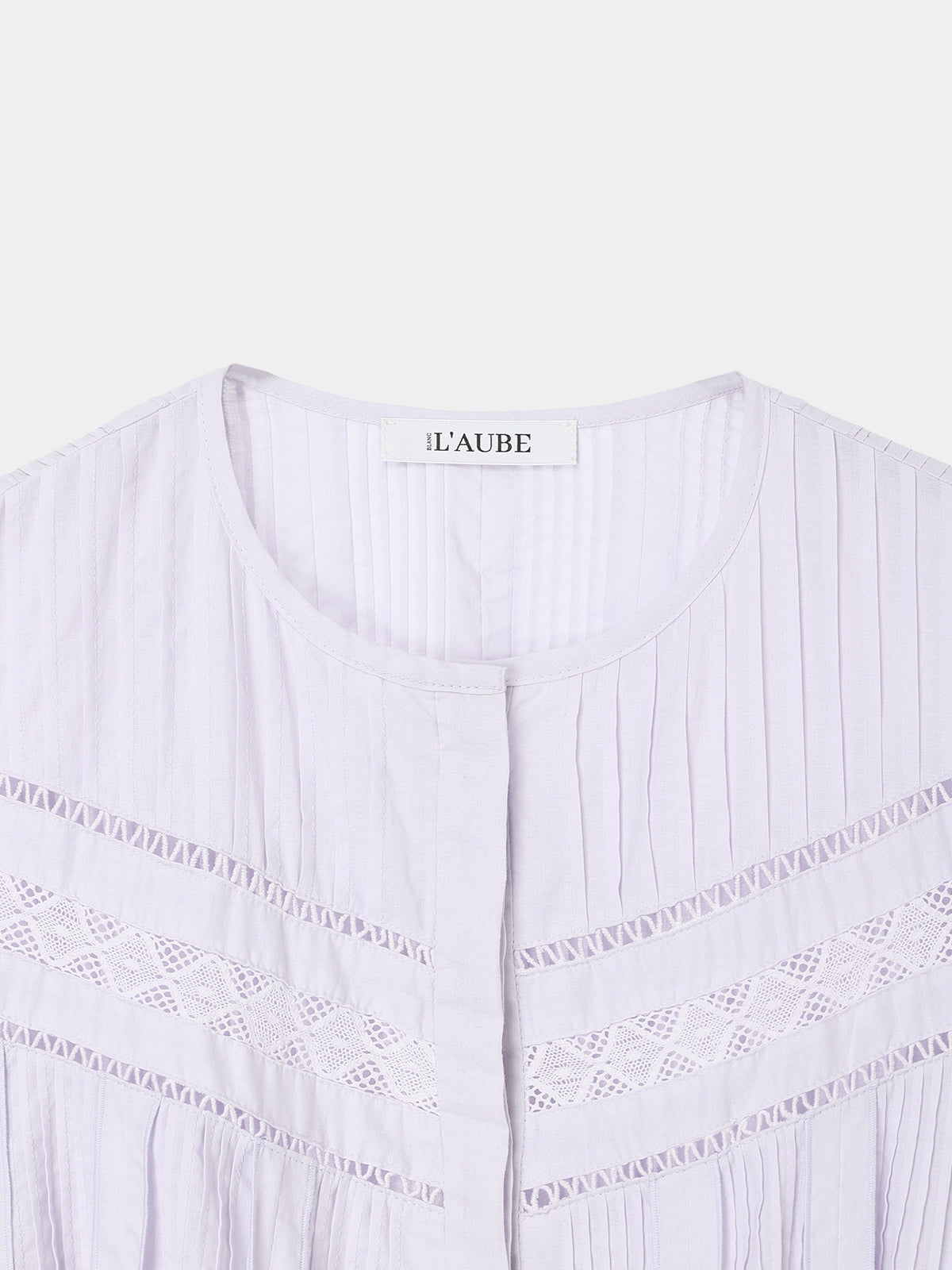 Lace Pintuck Flare Blouse