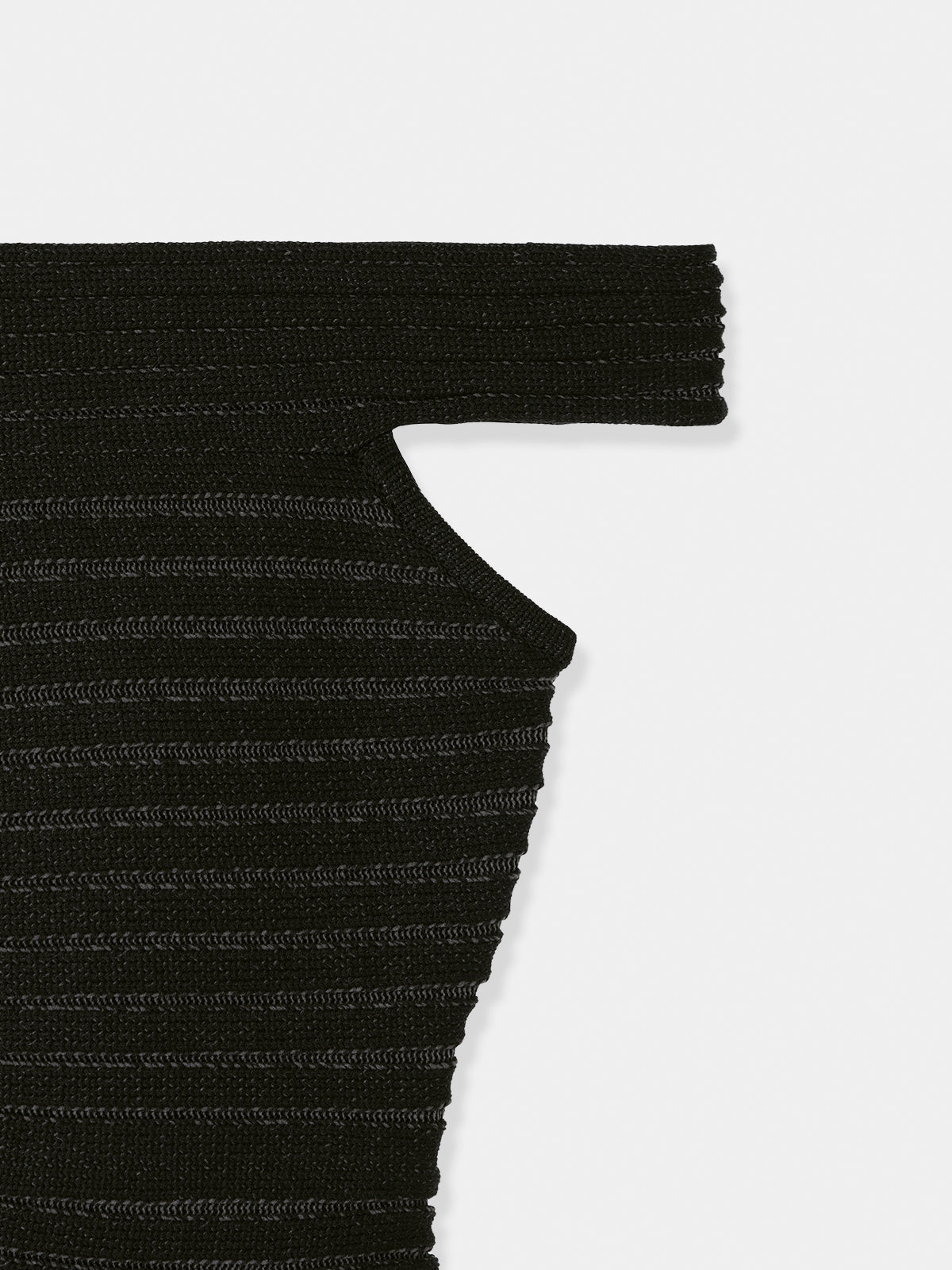 Off-shoulder Panel Rib Knit Tops