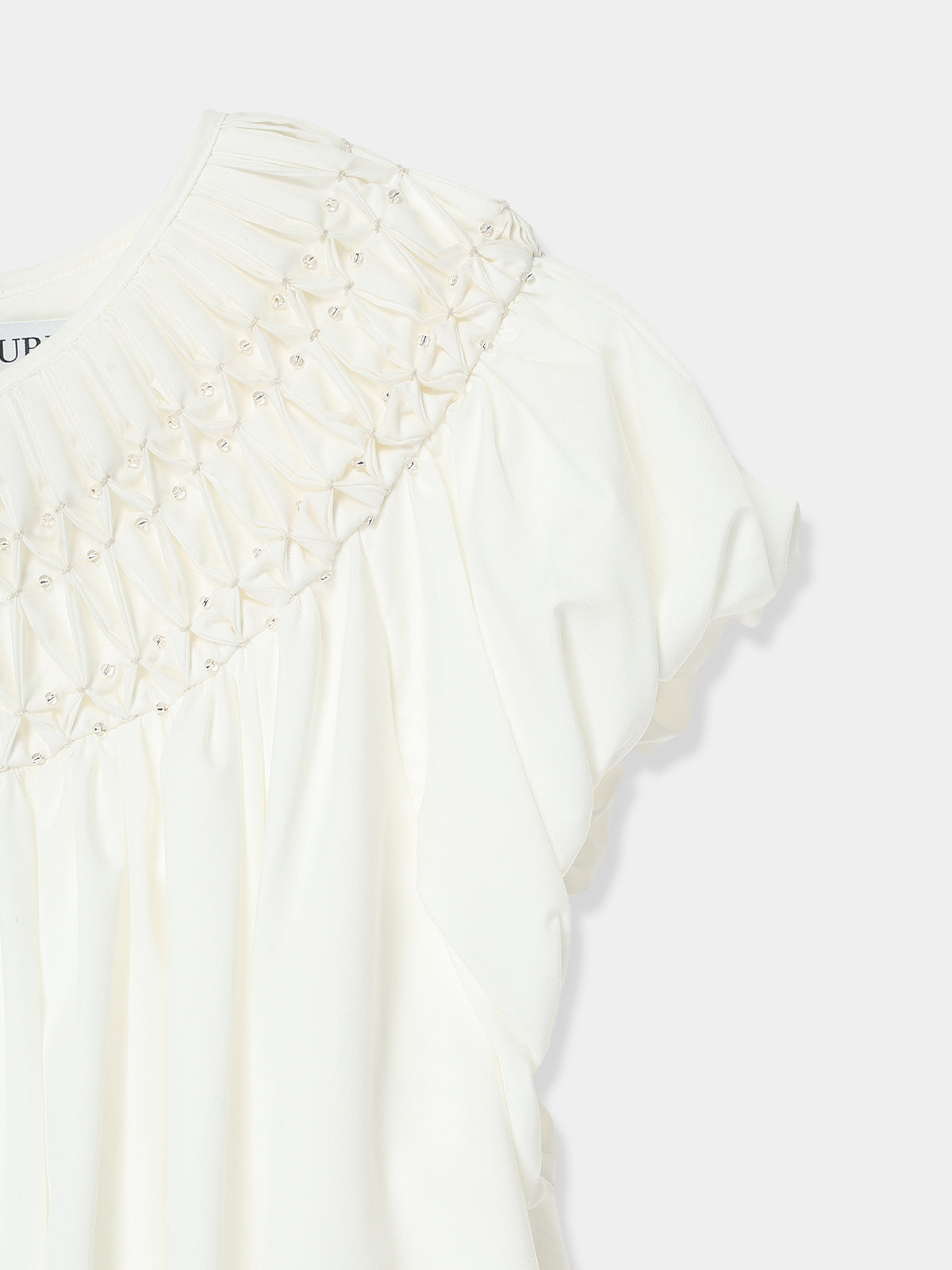 【予約販売】Beaded Smocked Puff Sleeve Top
