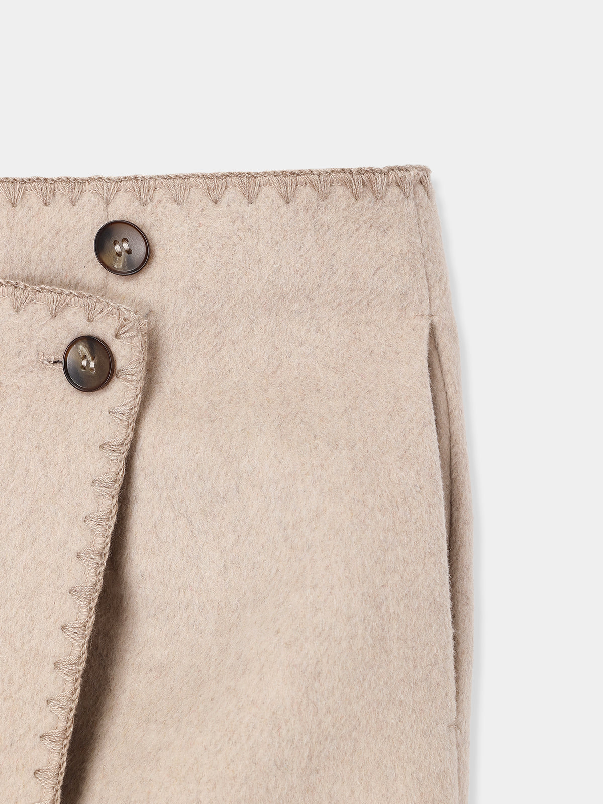 Asymmetric Wool Wrap Skirt