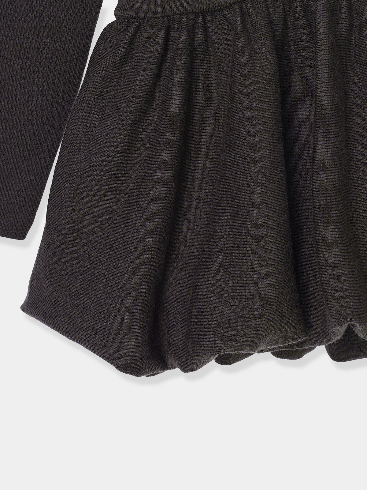 Balloon peplum Knit tops［Machine Washable］