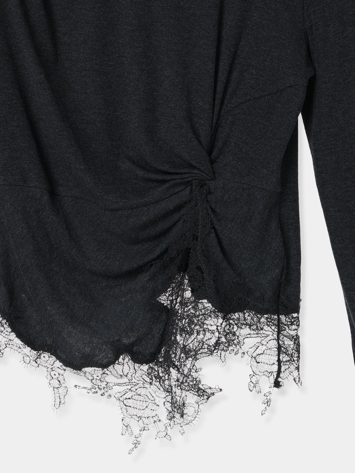 Lace Trim Drape Knit Top