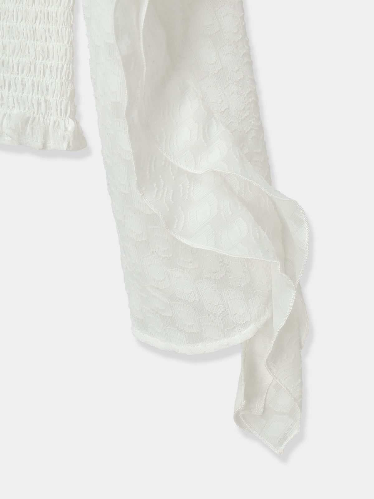 Sheer Jacquard Frill Blouse