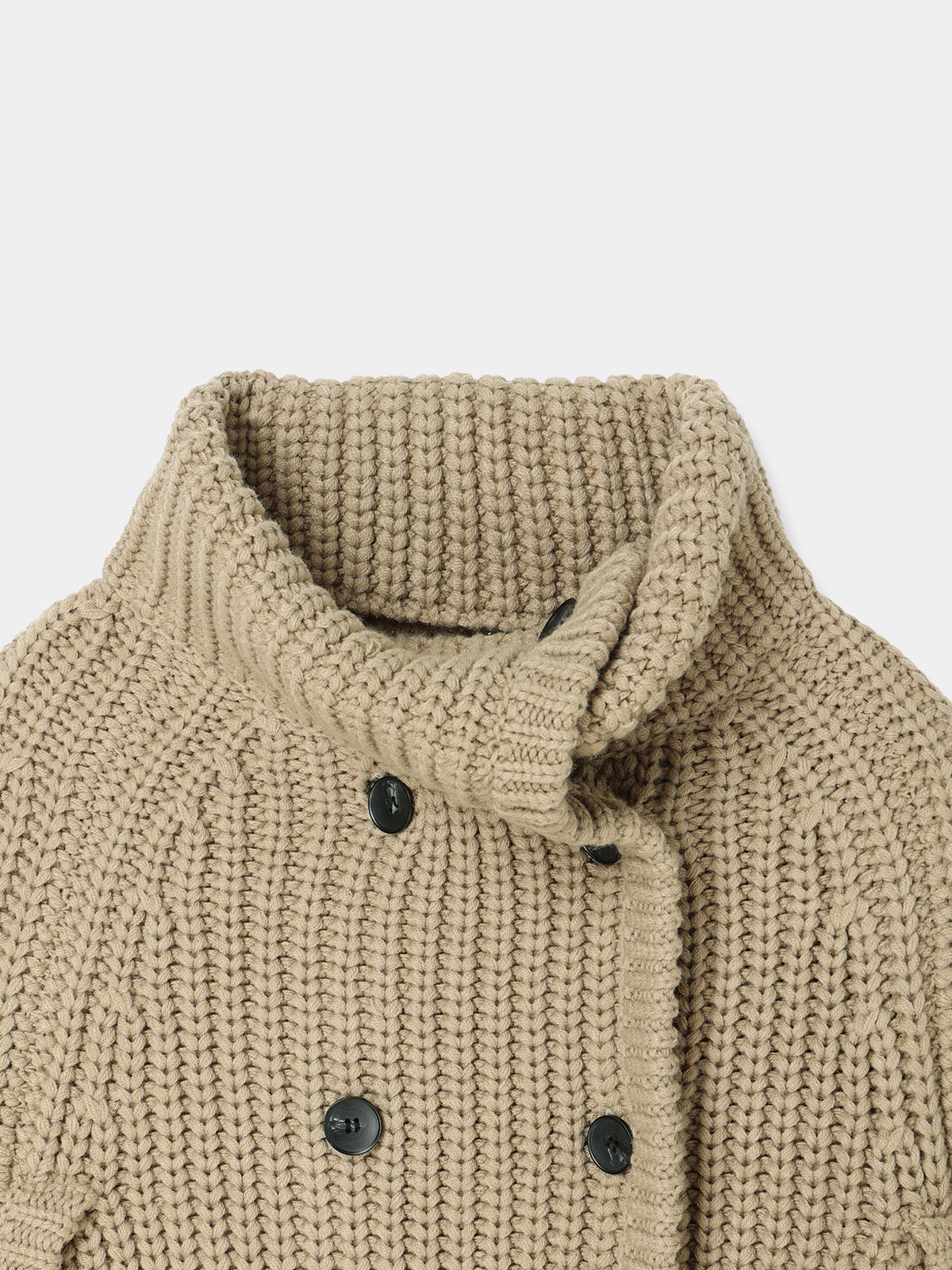 Double Breasted Knit Cape Coat