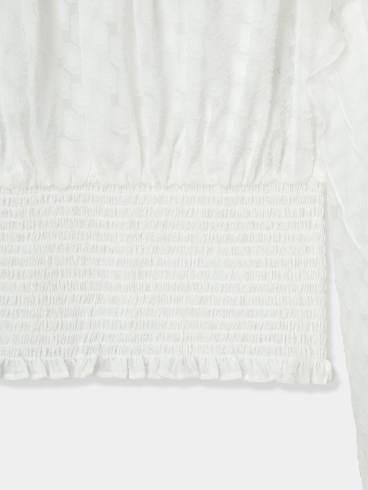 Sheer Jacquard Frill Blouse