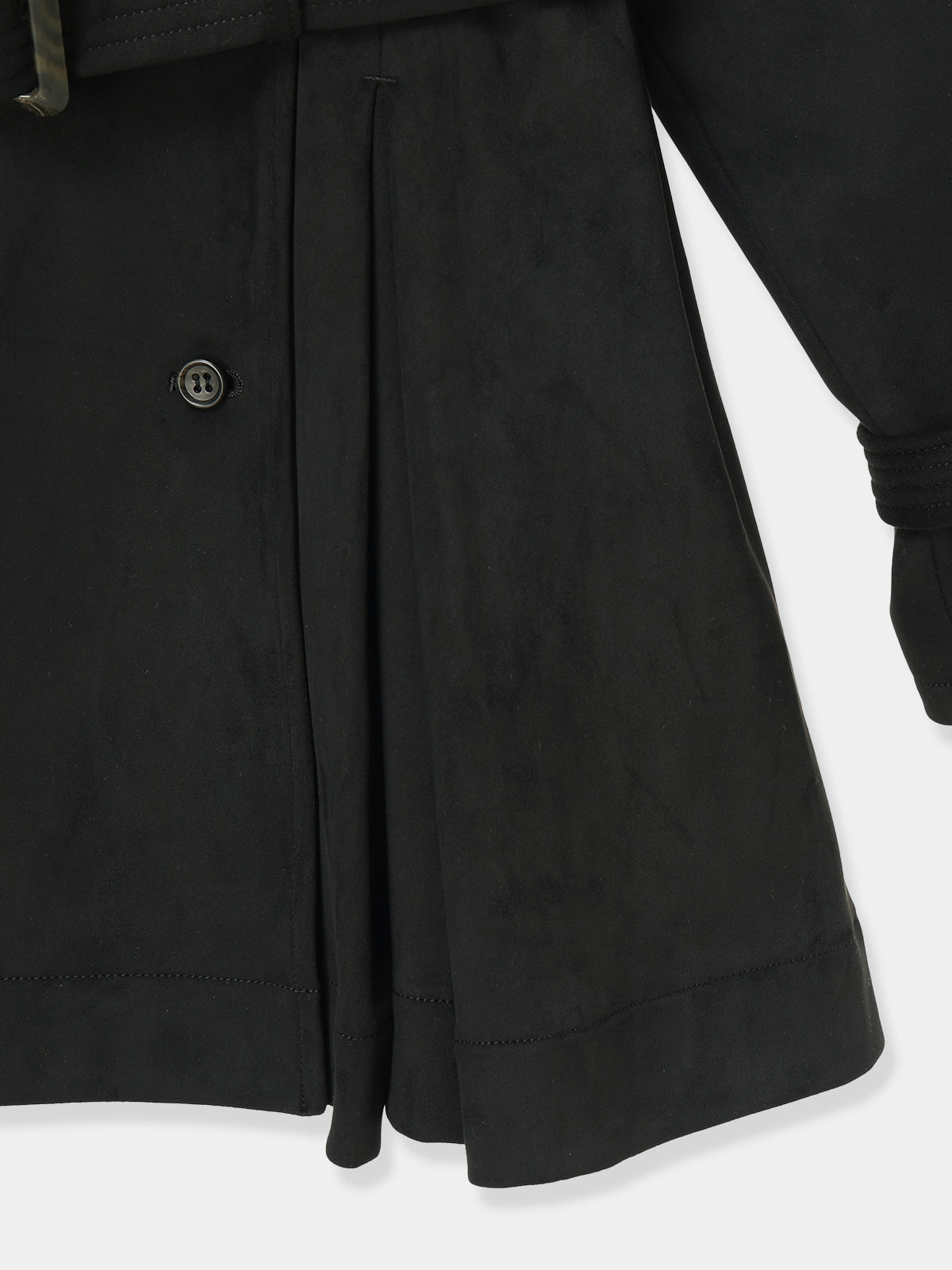 Cropped Suede Trench Coat
