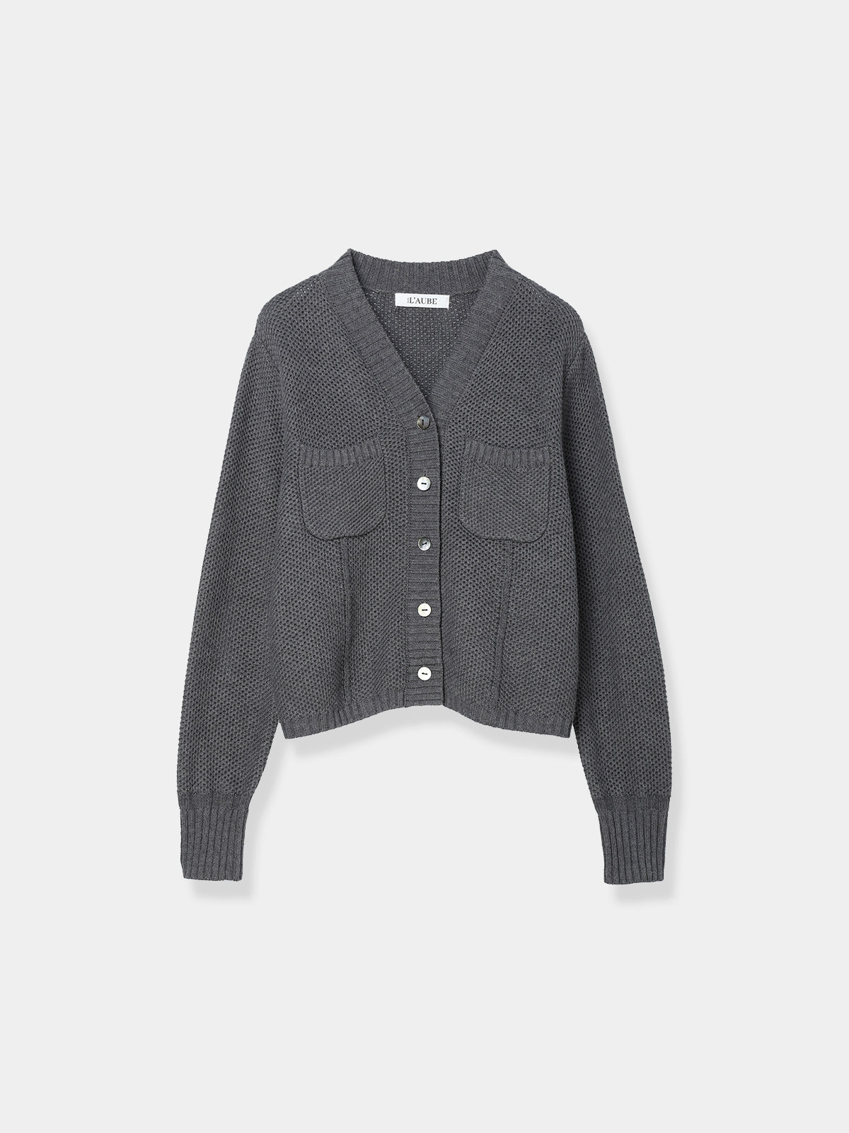 laubeblanc basket knit cardigan 2点セットカラーはグレーです