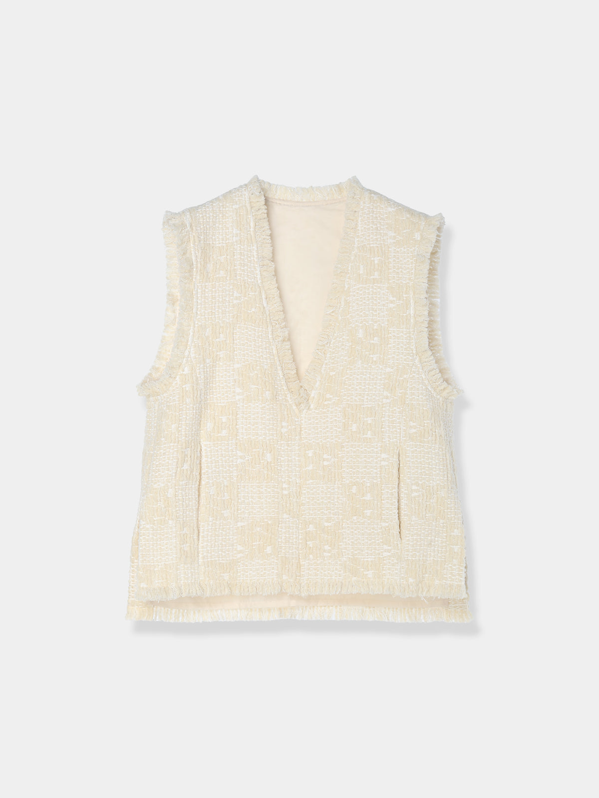 Fringe tweed vest – L'AUBE BLANC