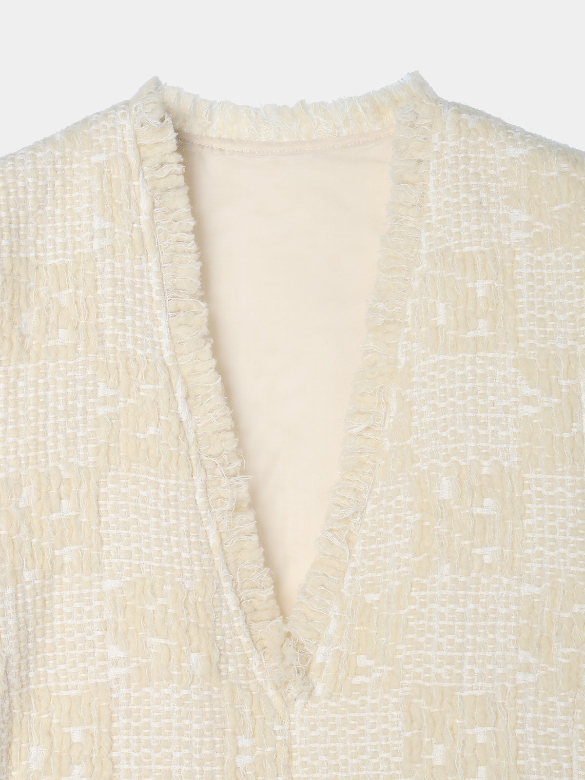 カラーWhitelaubeblanc Fringe tweed vest White