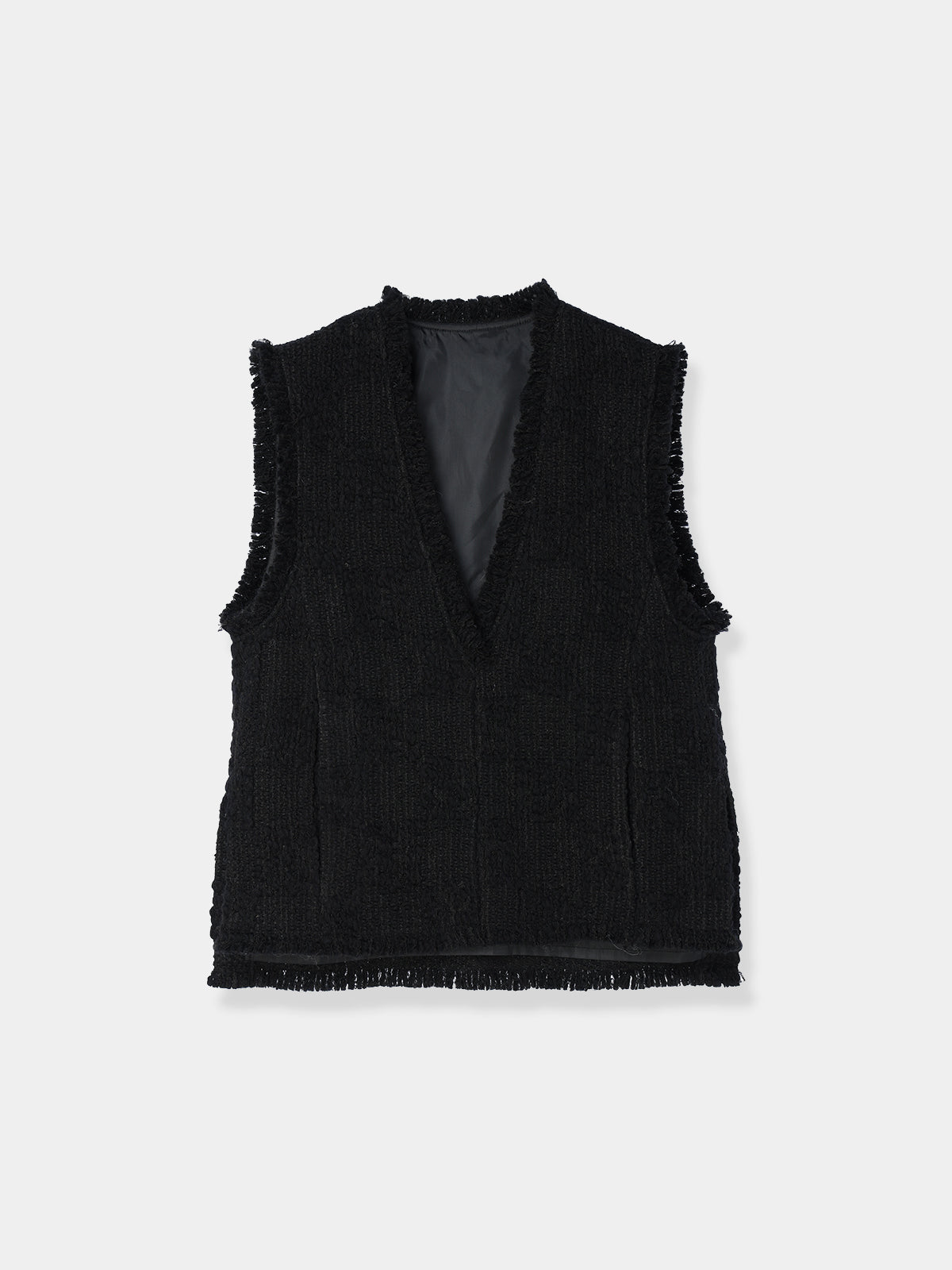 Fringe tweed vest
