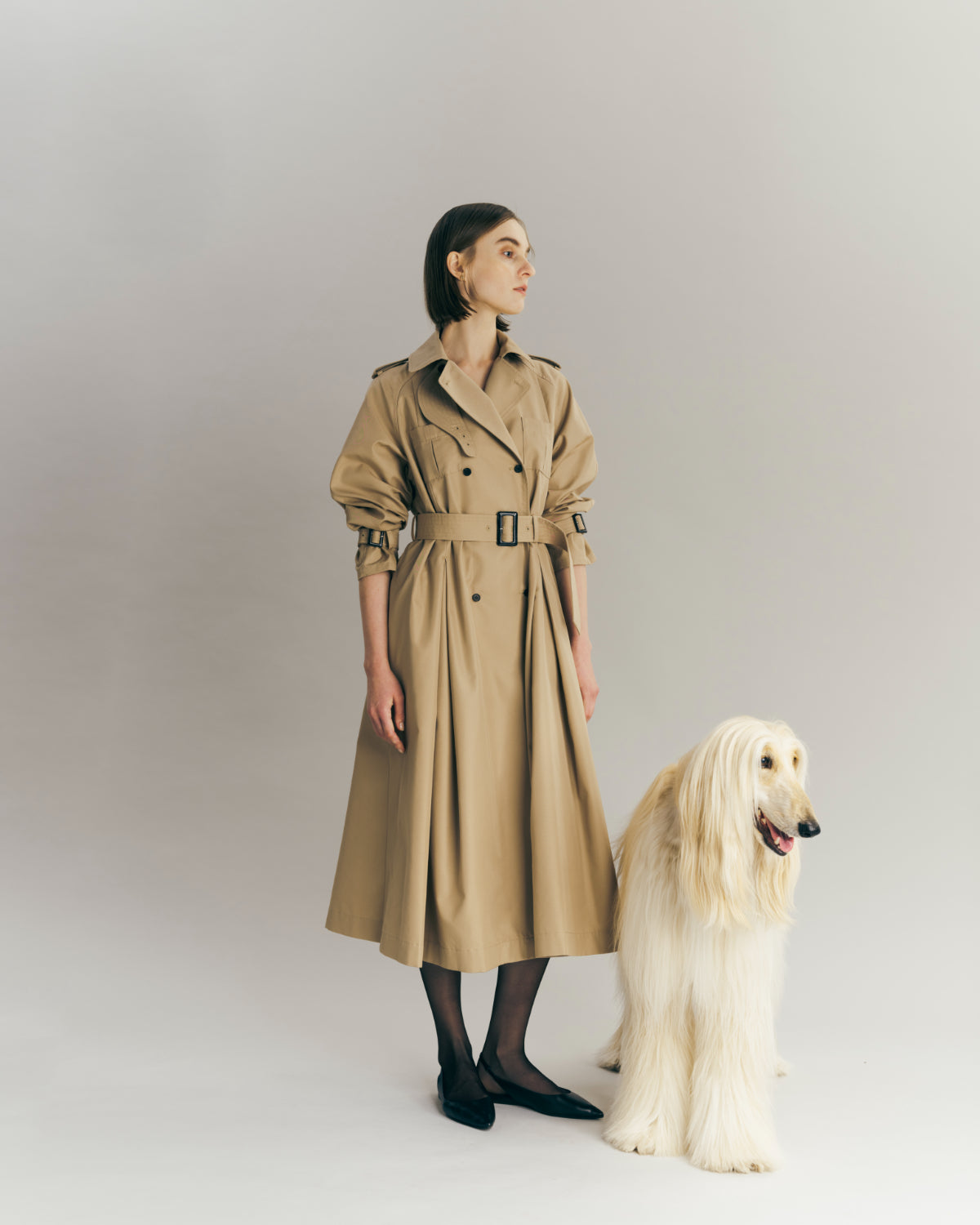 Belted Flare Trench coat