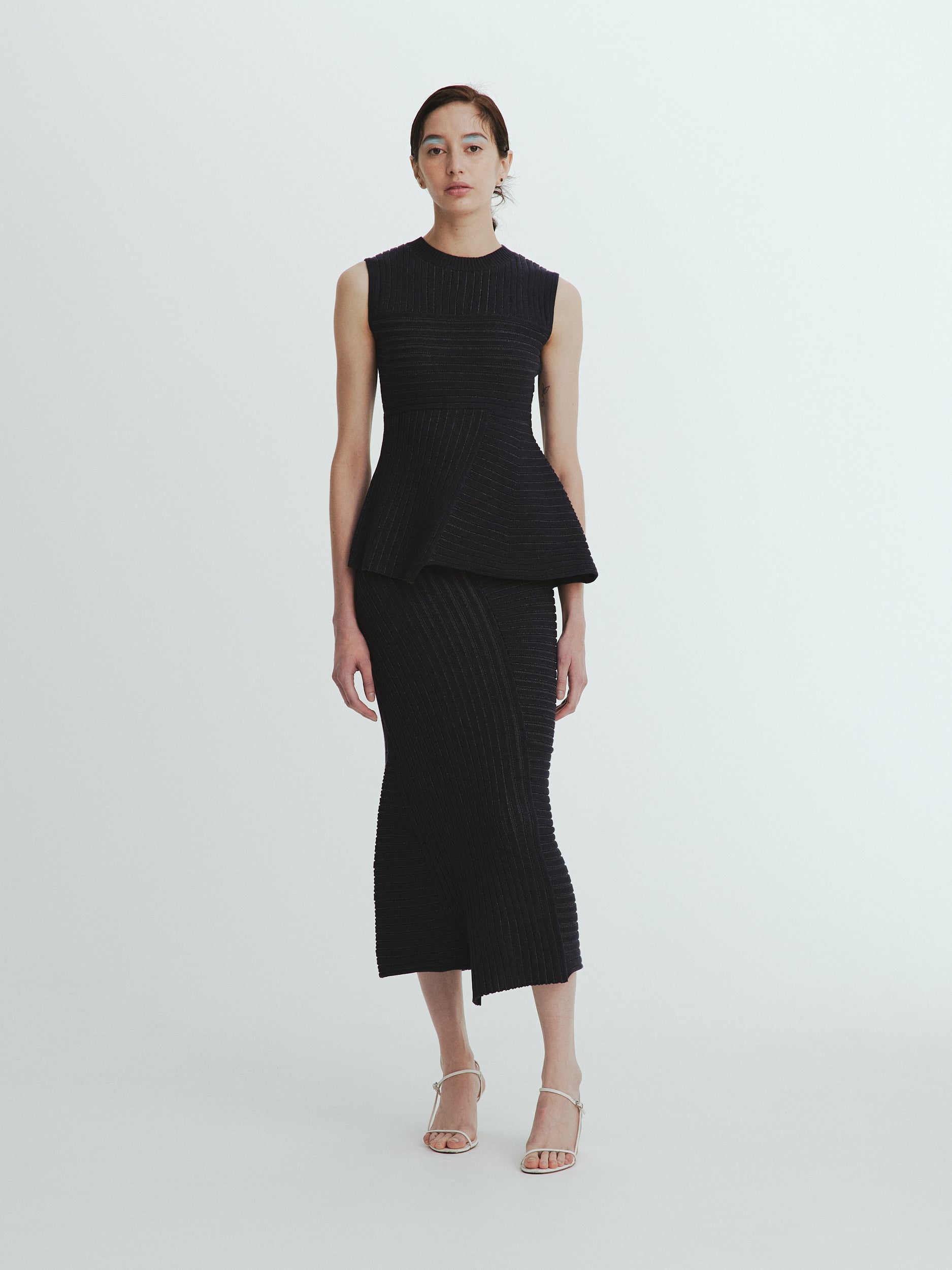Panel rib knit Skirt