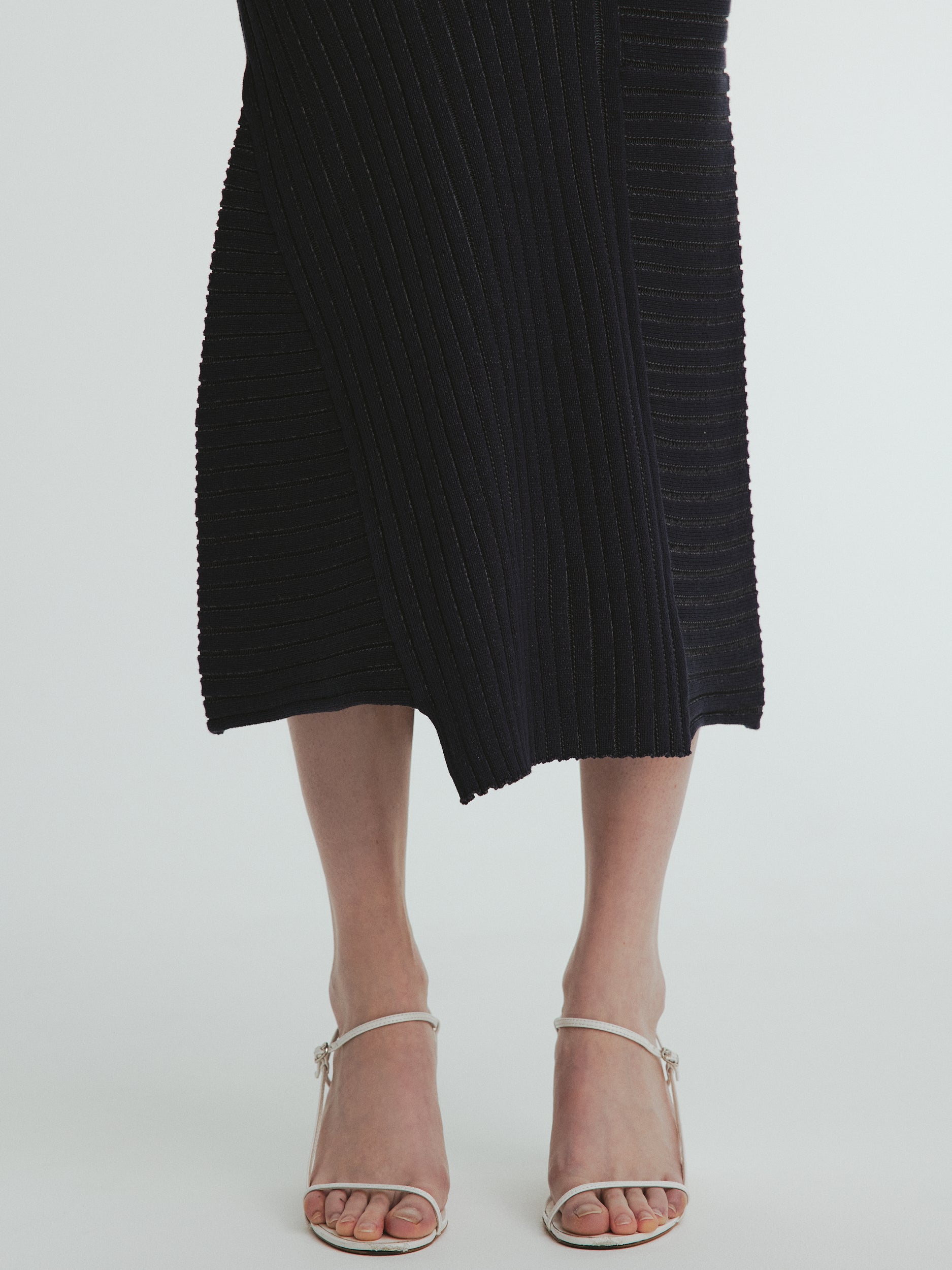 Panel rib knit Skirt