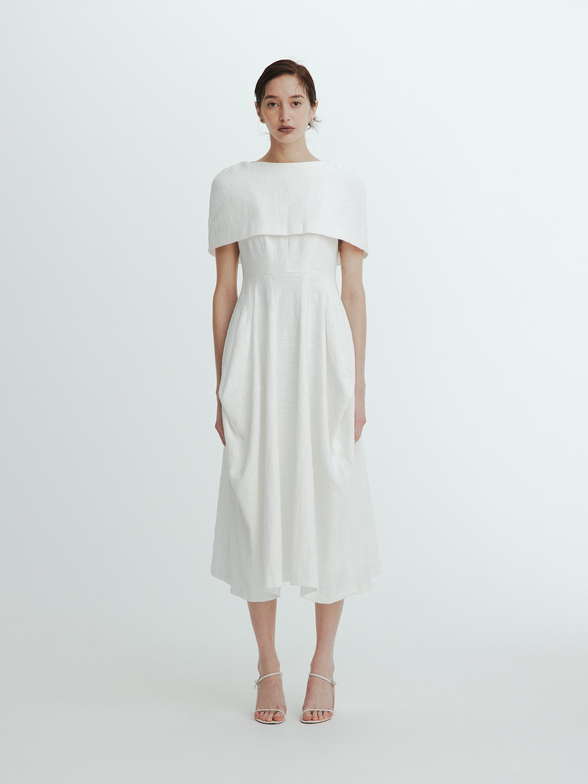 L'Or Shirring Gather Dress LAUBE BLANC - ロングワンピース