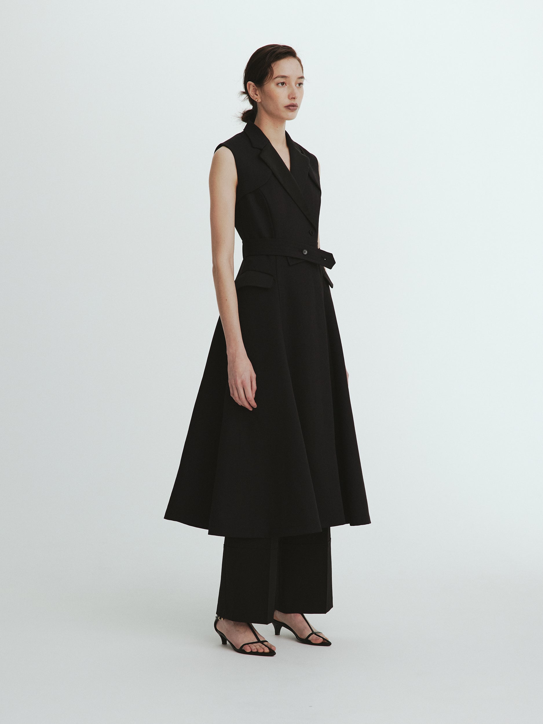 L´AUBE BLANC Sleeveless Coat Dress Black 買取価格 icqn.de