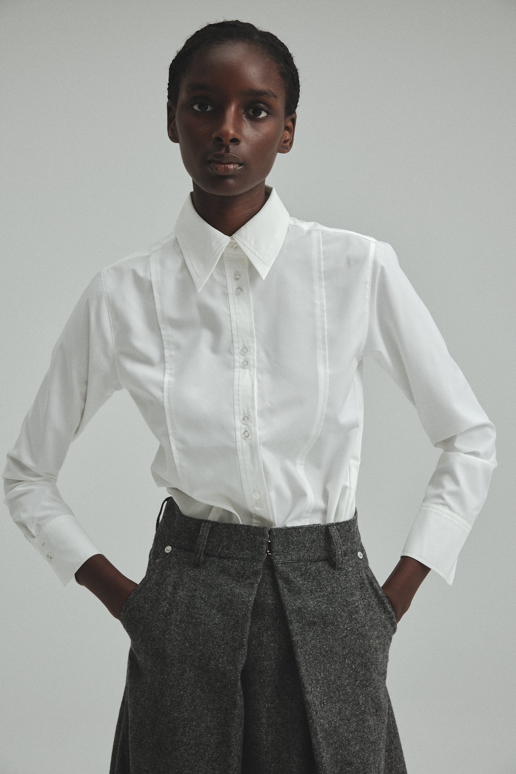 Pointed collar shirt – L'AUBE BLANC